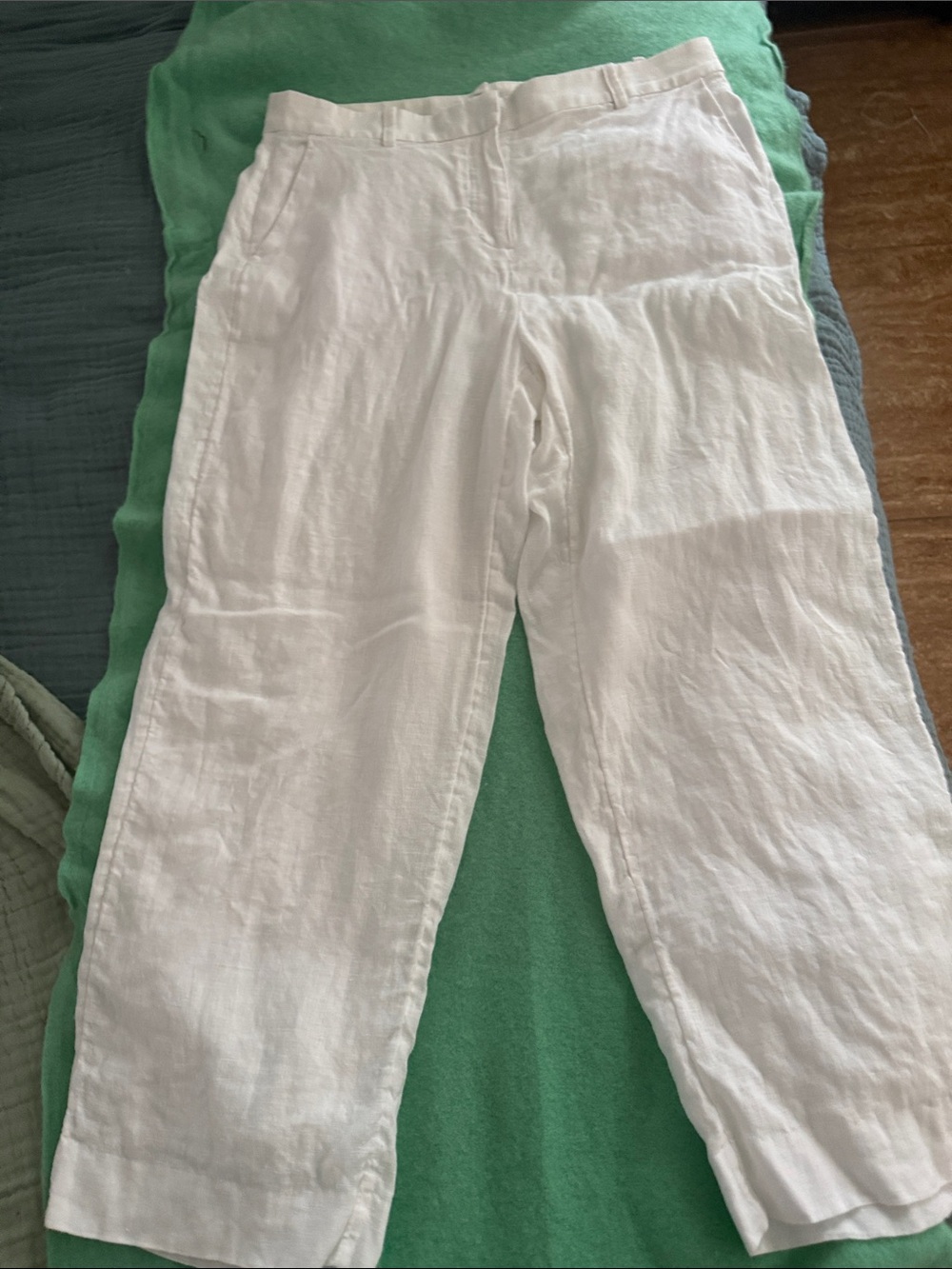 J. Crew White Linen Pants